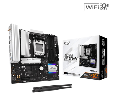 Математичка плочка ASRock A620AM Pro RS WIFI, лежиште AM5, DDR5, Micro ATX, црна