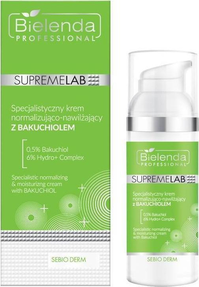Krem fytyre Bielenda Supremelab Specialist, për normalizim edhe hidratim, me bakuchiol, 50 ml