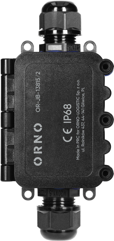 Kuti lidhëse sipërfaqësore Heavy Duty IP68, 0.75–4mm², 2 dora kablli M20, e zezë