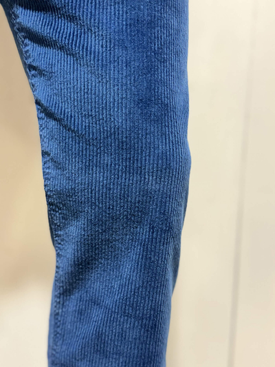 Pantallona kadife The Indigo, korduroy, drejt, blu indigo