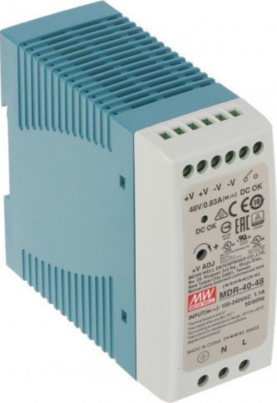 Furnizues energjie Mean Well MDR-40-48, 48V, 40W, i bardhë