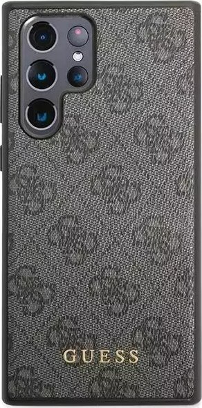 Futrollë telefoni Guess GUHCS23LG4GFGR për Samsung Galaxy S23 Ultra, hardcase, gri 4G Metal Gold Logo