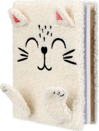 Fletore Starpak Plush Notebook White Cat, format B6, faqe të vijuara, e bardhë