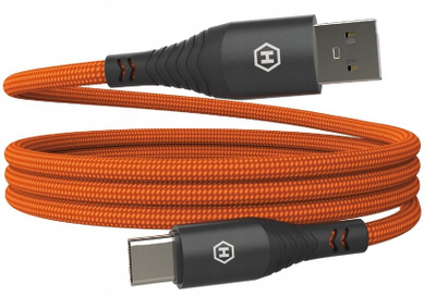 Kabllo Hammer AKC001409, USB-A në USB-C, 1.2 m, portokalli