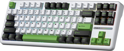 Tastierë mekanike wireless AULA F87, 75% TKL, switch Greywood, RGB, ngjyrë krem