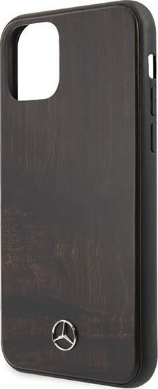 Këllëf telefoni Mercedes Benz Wood Line Rosewood për iPhone 11 Pro Max, hard cover, kafe