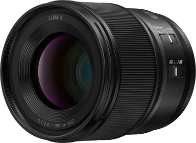 Objektiv Panasonic LUMIX S 100mm F2.8 MACRO, për kamera pa pasqyrë, i zi