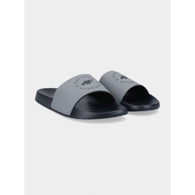 Shapka pishine për burra 4F Slides, shkumë e lehtë, slip on, gri me të zezë