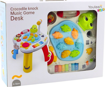 Tavolinë interaktive LEAN Toys Crocodile with Drums 22631, me drita dhe tinguj, shumëngjyrëshe