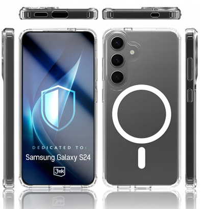 Kapak telefoni 3MK Armor MagCase për Samsung Galaxy S24 S25, kompatibël me MagSafe, transparent