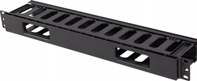 Organizues kabllosh për rack Lanberg Type A, plastik, 1U, i zi
