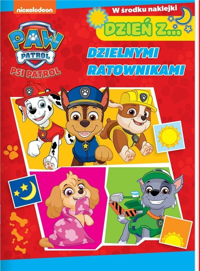 Libër me figura për kalamaj PAW Patrol A Day with Brave Rescuers, me ngjitëse, për parashkollor