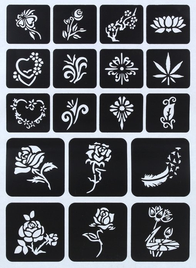 Set tatuazhesh me shkëlqim pa markë, 120 shabllone, 24 ngjyra glitter, shumëngjyrësh