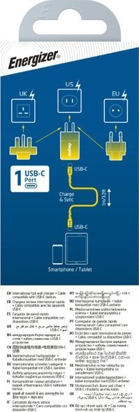 Karikues muri Energizer Ultimate GaN 20W, USB-C PD, me kabllo USB-C, i zi