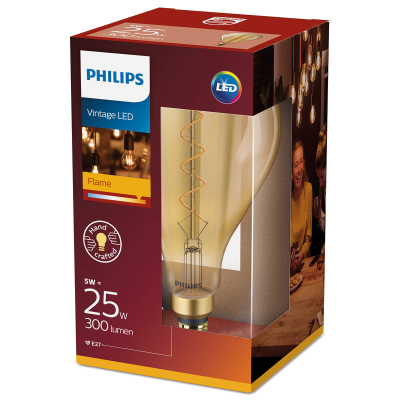 Llambë LED Philips, dritë e ngrohtë, efekt flakë qiriu, e bardhë
