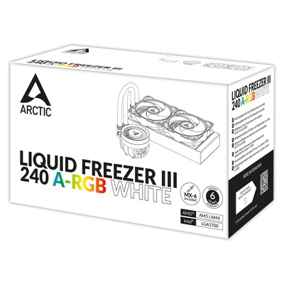 Ftohës uji për procesor Arctic Liquid Freezer III 240 A RGB, 240 mm, ARGB, i bardhë