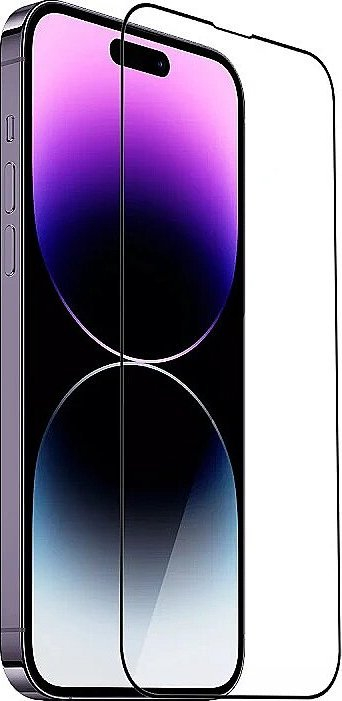 Xham mbrojtës Mocco për iPhone 14 Pro Max, xham i temperum, me kornizë të zezë