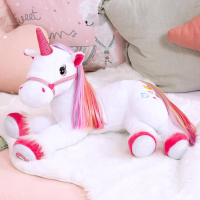Lodër pelushi Bayer Cuddly Toy Unikorn, me dritë, me tinguj, shumëngjyrësh