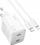 Karikues muri Hoco N42, 45W GaN, 2x USB C PD QC, me kabllo USB C në Lightning, i bardhë