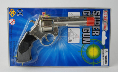 Pistoletë lodër Dromader Metal Cap Gun 88363, 8 kapsolla, metalike, argjendt me të zezë