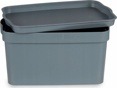 Kuti plastike Kipit për organizim, 2.3L, me kapak, gri e errët