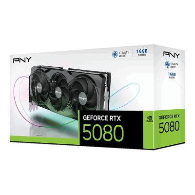 Графичка картичка PNY GeForce RTX 5080, 16GB GDDR7, троен вентилатор, DLSS 4