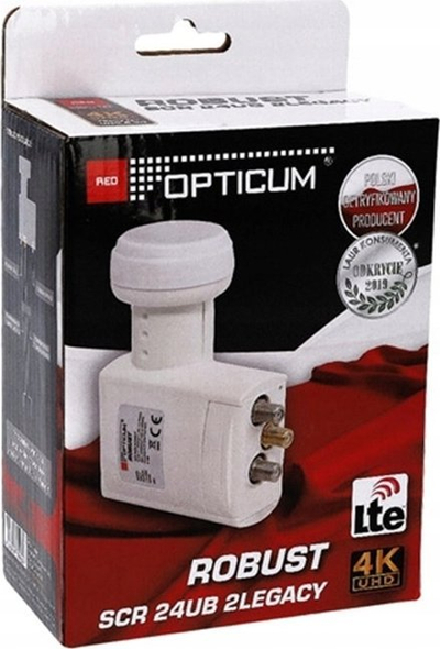 LNB сателитски Opticum Robust SCR 24UB 2Legacy, Unicable II 24 корисници, 4K, бел