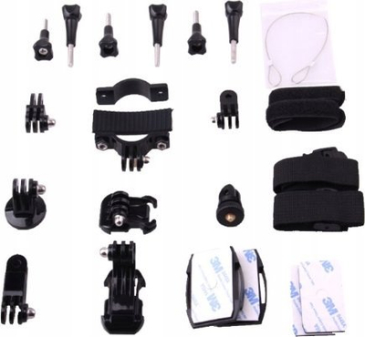 Set aksesorësh për kamera aksion SJCAM, 23 copë, i zi