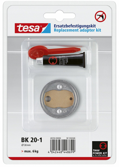 Adapter montimi tesa BK20-1, pa shpim, inox, ngjyrë argjendi