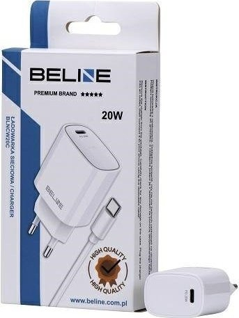Karikues Beline BLNCB20C, 20W PD 3.0, 1x USB-C, me kabllo, i bardhë