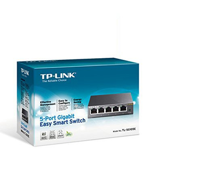 Switch rrjeti TP-Link TL-SG105E, 5 porta Gigabit, i menaxhueshëm, gri