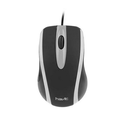 Maus me kabëll Havit MS753, USB, 1000DPI, i zi gri