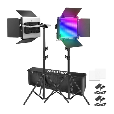 Set drita studiu NEEWER 660 PRO II, RGB LED 2x50W, me stativa, i zi