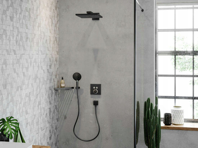Set dushi Hansgrohe Talis E 71745670, montim i fshehtë, kokë dushi 30 cm, e zezë matt