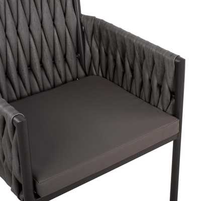 Karrige alumini Martin antracit me synthetic rattan 55×59×83 cm (HM5564.02)