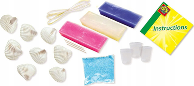 Set kreativ SES Creative Shell Candles 14033, qirinj me guaska, për fëmijë 6+