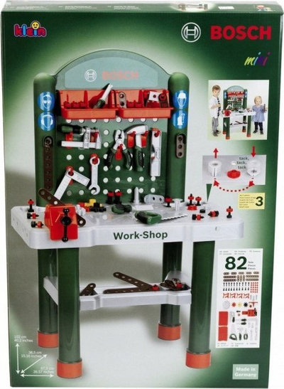 Tavolinë pune lodër Theo Klein Bosch Workbench, me shumë vegla, për fëmijë 3+