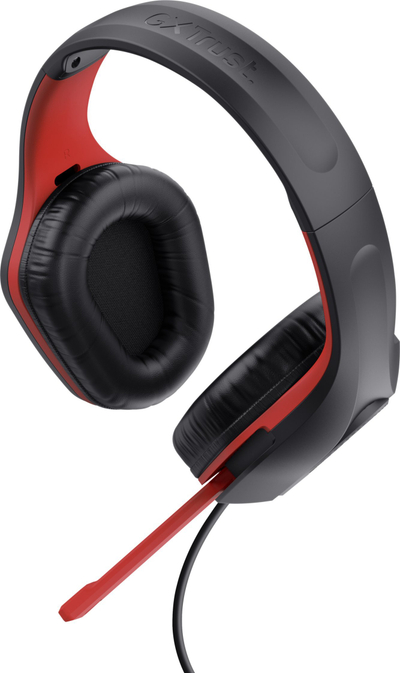 Kufje gaming Trust GXT 415S ZIROX, me mikrofon, me kabllo 3.5 mm, të zeza me të kuqe