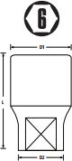 Çelës hekzagonal Stanley STMT72877-8B, 1/4\", 6mm, metalik