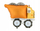 Balonë folie PartyDeco Dump Truck, 87 x 69 cm, kamion ndërtimi portokalli
