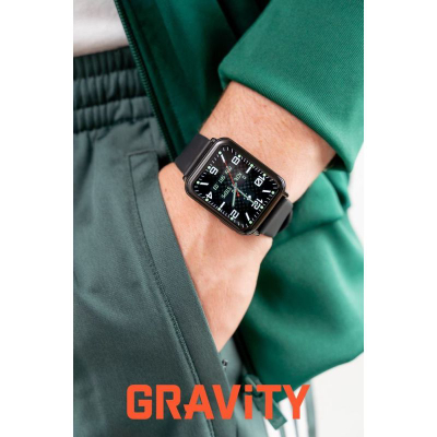Паметен часовник Gravity GT17-10, за жени, екран на допир, портокалова ременка