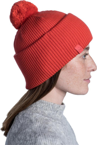 Kapelë dimri Buff Knitted Hat, lesh merino, për burra, e kuqe