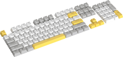 Set keycaps Marvo KP-04 US, PBT, për tastiera mekanike, gri e verdhë
