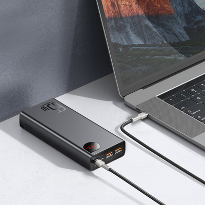 Baseus Adaman Metal Power Bank, 20000 mAh, 65W, Black