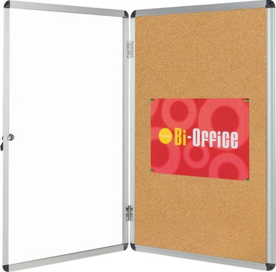 Bi-Office Корк Витрина, 15xA4, 90x120 см, Кафеава