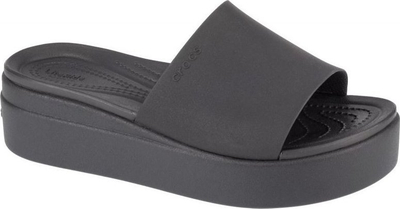 Sandale grash Crocs Brooklyn Platform Slide W 208728, me platformë 4.5 cm, ngjyrë e zezë
