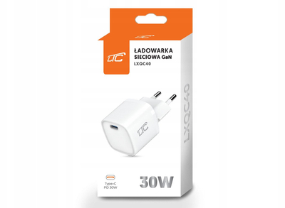 Karikues AC LTC LXQC40, 30W GaN, USB C PD, i bardhë