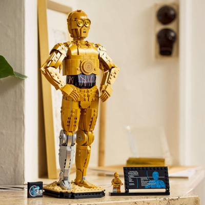Set LEGO Star Wars C-3PO 75398, 1138 pjesë, figurë koleksionare, ngjyrë ari