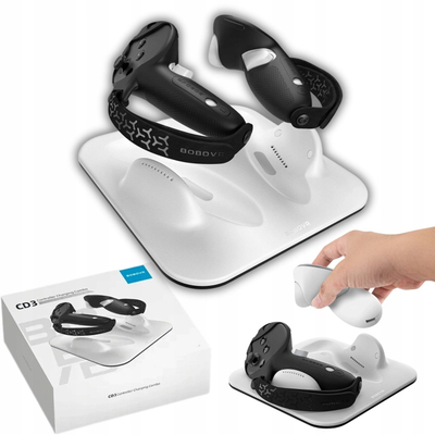 Stacion karikimi kontrollash BOBOVR CD3, wireless magnetik, për Meta Quest 3/3S, i bardhë