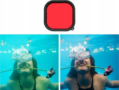 Filter uji Telesin Waterproof i kuq, për GoPro Hero 11 10 9
